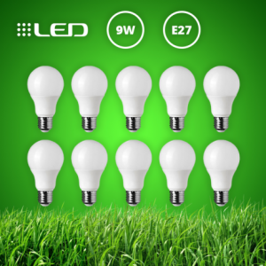10 db energiatakarékos LED izzó E27 foglalattal, 9 W