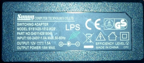 Hálózati Adapter - Tápegység, 12V 1,5A, SYS14281812W2E, csomagolt