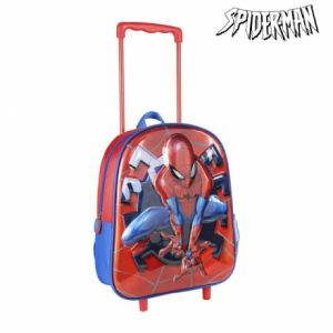 2 Iskolatáska Kerekekkel Spiderman Piros Kék