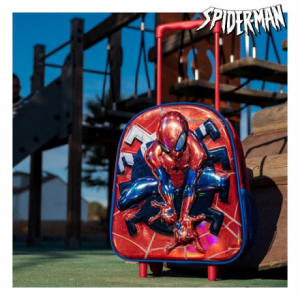 2 Iskolatáska Kerekekkel Spiderman Piros Kék
