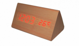 6836-4 Digitális barna fa asztali óra