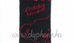 Álló kötött fekete piros teddy lover mintás zoknis tok (nokia 3310 (2017) méret) (442)