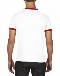 Anvil AN988 kereknyaku férfi póló, White/Red