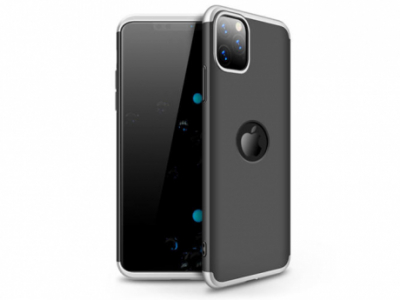 Apple iPhone 11 Pro hátlap - GKK 360 Full Protection 3in1 - Logo - fekete/ezüst