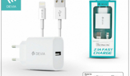 Apple iPhone Lightning USB hálózati töltő adapter + lightning adatkábel (MFI engedélyes) - 5V/2,1A - Devia Smart Fast Charger Suit - white