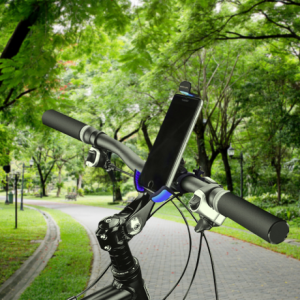 Astrum SH460 360 fokban forgatható biciklis okostelefon tartó, 3,5"-5,7", fekete-kék