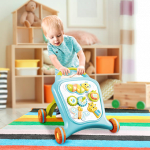 Baby Steps zenélő járássegítő gyerekeknek, 42x43,5x52 cm, kék