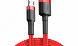 Baseus Cafule kábel tartós Nylon, tartós fonott huzallal USB / Micro-USB QC3.0 2.4A 1M piros (CAMKLF-B09)