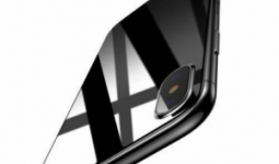 BASEUS hátlap védő karcálló edzett üveg, 0,33mm, APPLE iPhone X, Fekete