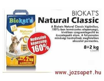 Biokat&#039;s Natural Classic macskaalom 10 kg--160%-os nedvességmegkötő képesség