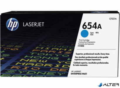 CF331A Lézertoner Color LaserJet Enterprise M651 nyomtatóhoz, HP 654A kék, 15k
