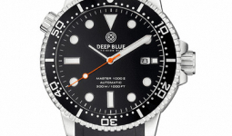 Deep Blue ceas negru pentru bărbați, mstr442blkblkorgsecoemblack