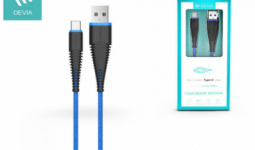 Devia USB töltő- és adatkábel 1,5 m-es vezetékkel - Devia Fish1 Flexible Type-C USB 2.4 - blue
