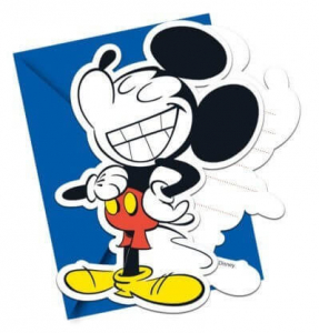 Disney Mickey party meghívó cool 6 db-os