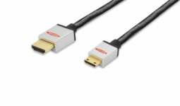 Ednet (84488) HDMI - miniHDMI High Speed M/M 2m fekete-ezüst kábel