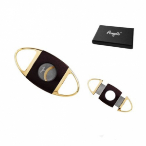 Elegáns Angelo dupla pengés szivarvágó 25mm átmérőjű szivarokhoz - fekete/arany