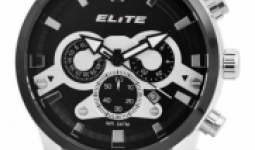 Elite 04 férfi karóra fém szíjjal - Ezüst fekete