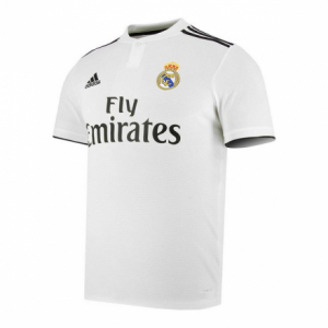 Férfi Rövid ujjú Futball Ing Adidas Real Madrid Fehér 18/19 (1)