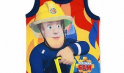 Fireman Sam, Tűzoltó Sam mintás fiú ujjatlan trikó, sötétkék (Méret: 128 cm)