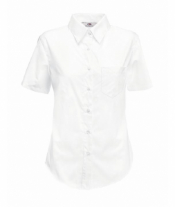 FoL Lady-Fit Short Sleeve Poplin Shirt, fehér