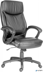 Főnöki szék, bőrborítás, fekete lábkereszt, "Hawaii", fekete