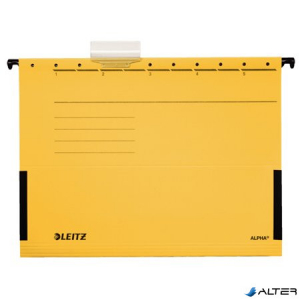 Függőmappa, oldalvédelemmel, karton, A4, LEITZ "Alpha", sárga