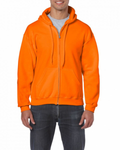 Gildan cipzáros-kapucnis pulóver, biztonsági narancs