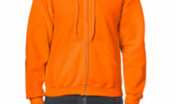 Gildan cipzáros-kapucnis pulóver, biztonsági narancs