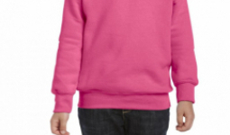 Gildan kereknyakú gyerekpulóver, safety pink