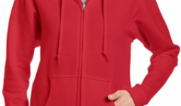Gildan női cipzáras pulóver, piros