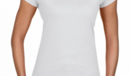 Gildan női v-nyakú póló, fehér
