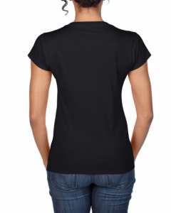 Gildan női v-nyakú póló, fekete