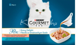 Gourmet Perle Gravy Delight Lazac/Tonhal macskaeledel 4x85g