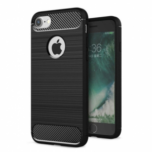 Hátlapvédő tok Apple iPhone 7, 8, SE 2020 mobiltelefonhoz - HT Carbon series, Fekete