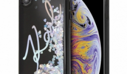 Hátlapvédő tok Apple iPhone XS Max mobiltelefonhoz - Karl Lagerfeld Liquid Glitter, Fekete