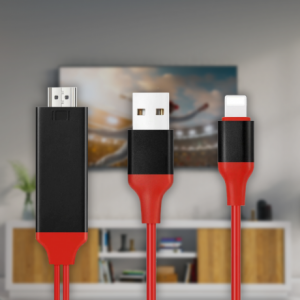 HDMI kábel iPhone képernyő tükrözéshez, piros