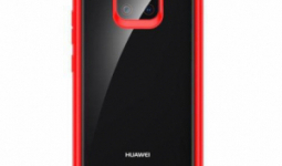 Huawei Mate 20 Pro, Rock műanyag védőtok, Szilikon betétes, Piros, Átlátszó