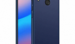 Huawei P20 lite (2018), Imak Jazz Skin műanyag védőtok, 1mm vékony, Képernyővédő fóliával, Sötétkék