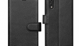Huawei P20 Pro (2018), Pierre Cardin notesz tok, Valódi bőr, Fekete