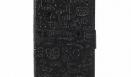 Huawei Y6 (2018), Huawei Honor 7A, Notesz tok, Graffiti mintás, Fekete