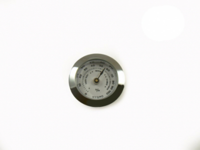 Hygrométer szivar tárolóba 2,5cm átmérővel fehér hátlappal - Króm