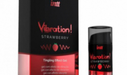 Intt - Vibration Strawberry -  ízesített folyékony vibrátor (15ml) - eper