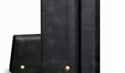 iPhone XS Max presztizs, fekete, kinyithatós bőrtok