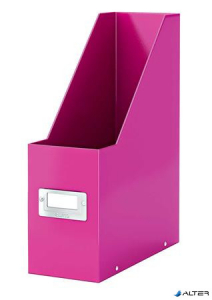 Iratpapucs, PP/karton, 95 mm, lakkfényű, LEITZ "Click&Store", rózsaszín