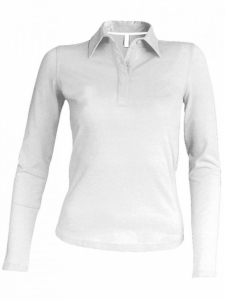 Kariban KA244 hosszú ujjú Női galléros piké póló, White