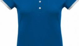 Kariban KA259 galléros Női póló, Light Royal Blue/Oxford Grey