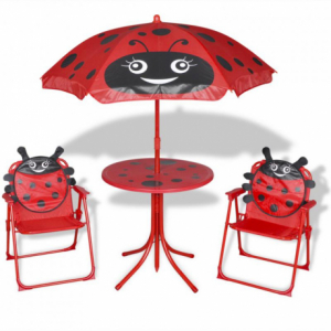 Katica Kerti garnitúra piros gyerek napernyővel