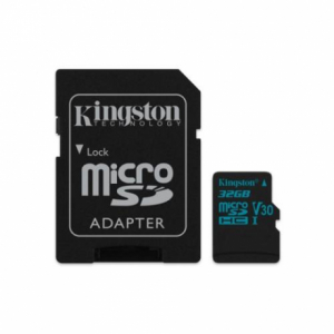 KINGSTON Memóriakártya MicroSDHC 32GB Canvas Go 90R/45W U3 UHS-I V30 + Adapter