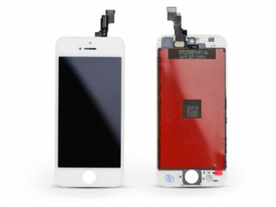 LCD kijelző érintőpanellel - Apple iPhone 5S - AAA kiváló minőségű, utángyártott - fehér