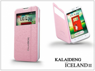 LG L70 D320N flipes tok - Kalaideng Iceland 2 Series View Cover - pink